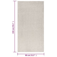 Thumbnail for Teppich Shaggy Hochflor Creme 80x150 cm
