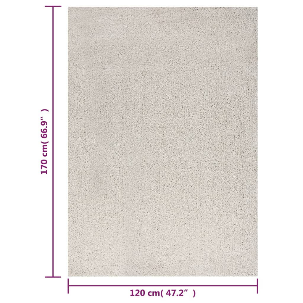 Teppich Shaggy Hochflor Creme 120x170 cm