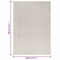 Thumbnail for Teppich Shaggy Hochflor Creme 140x200 cm