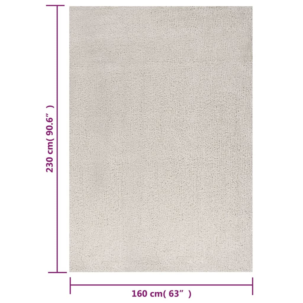 Teppich Shaggy Hochflor Creme 160x230 cm