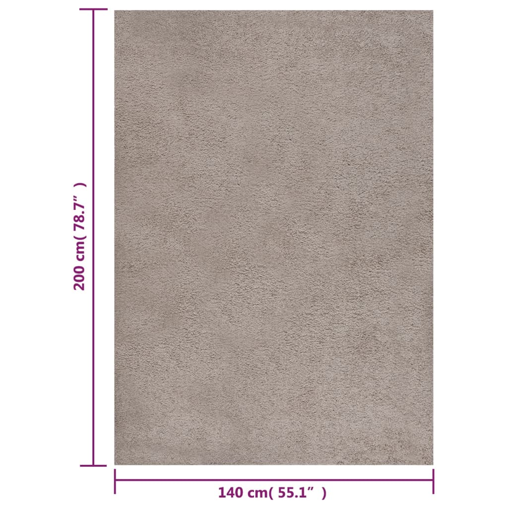 Teppich Shaggy Hochflor Beige 140x200 cm