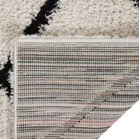 Thumbnail for Teppich Shaggy Hochflor Schwarz und Creme 120x170 cm