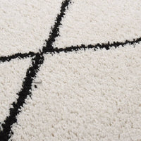 Thumbnail for Teppich Shaggy Hochflor Schwarz und Creme 140x200 cm