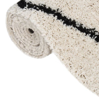 Thumbnail for Teppich Shaggy Hochflor Schwarz und Creme 160x230 cm