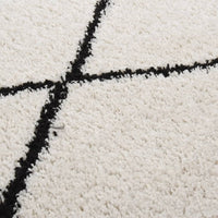 Thumbnail for Teppich Shaggy Hochflor Schwarz und Creme 160x230 cm