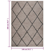 Thumbnail for Teppich Shaggy Hochflor Beige und Anthrazit 140x200 cm