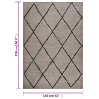 Thumbnail for Teppich Shaggy Hochflor Beige und Anthrazit 160x230 cm