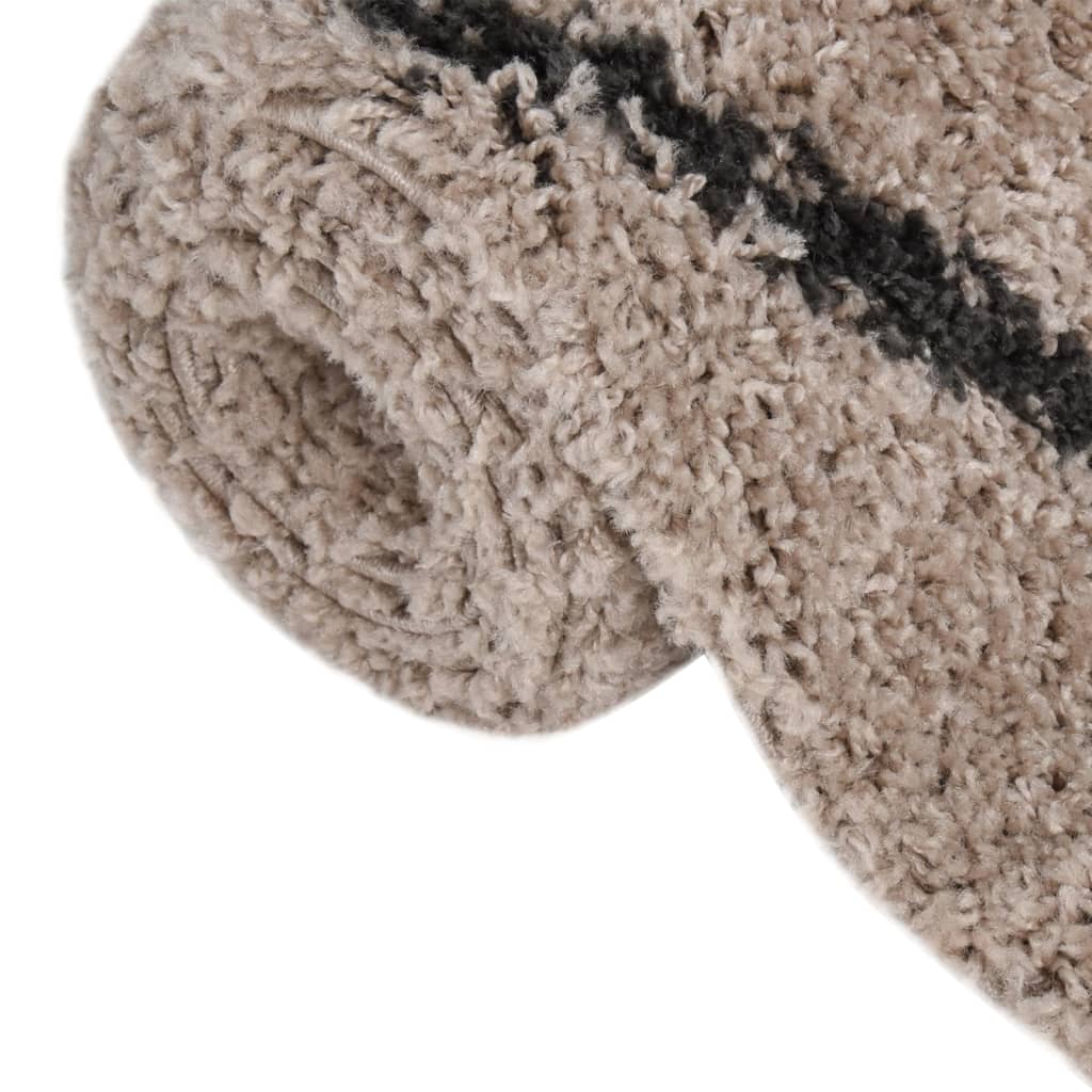 Teppich Shaggy Hochflor Beige und Anthrazit 200x290 cm