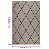 Thumbnail for Teppich Shaggy Hochflor Beige und Anthrazit 200x290 cm