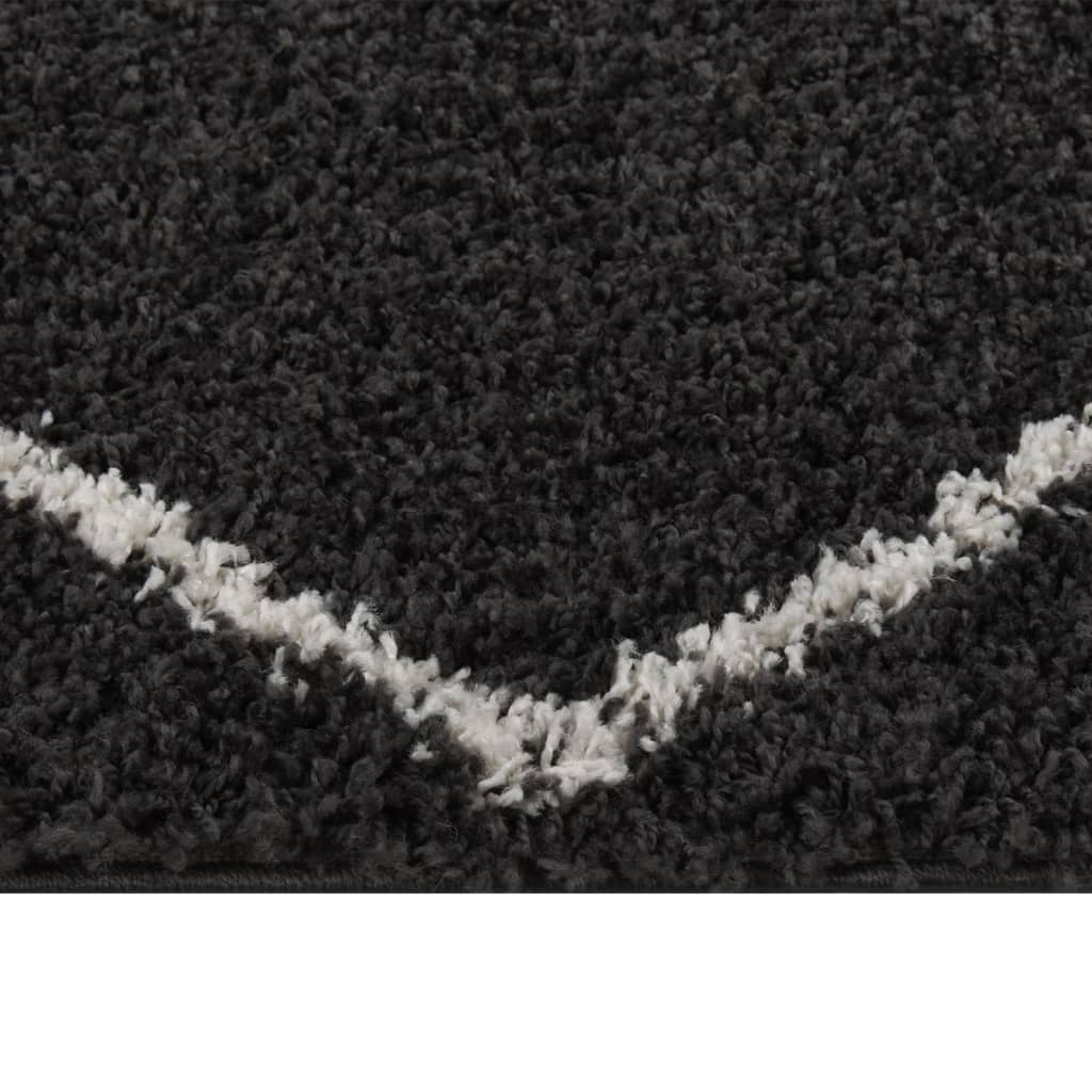 Teppich Shaggy Hochflor Creme und Anthrazit 200x290 cm