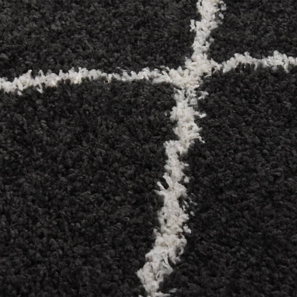 Teppich Shaggy Hochflor Creme und Anthrazit 200x290 cm