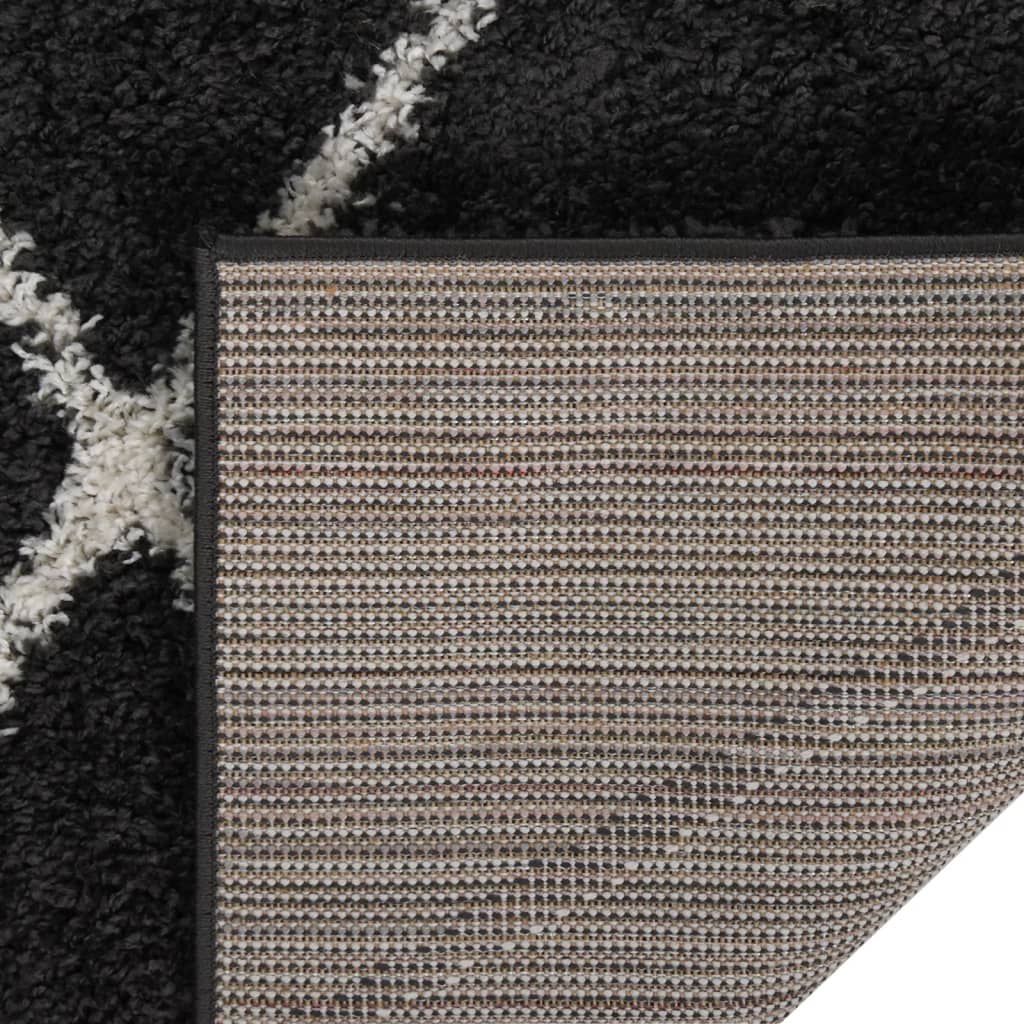 Teppich Shaggy Hochflor Creme und Anthrazit 200x290 cm