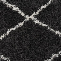 Thumbnail for Teppich Shaggy Hochflor Creme und Anthrazit φ120 cm