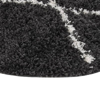 Thumbnail for Teppich Shaggy Hochflor Creme und Anthrazit φ120 cm