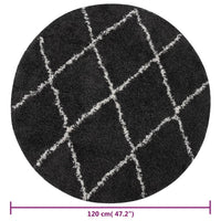 Thumbnail for Teppich Shaggy Hochflor Creme und Anthrazit φ120 cm
