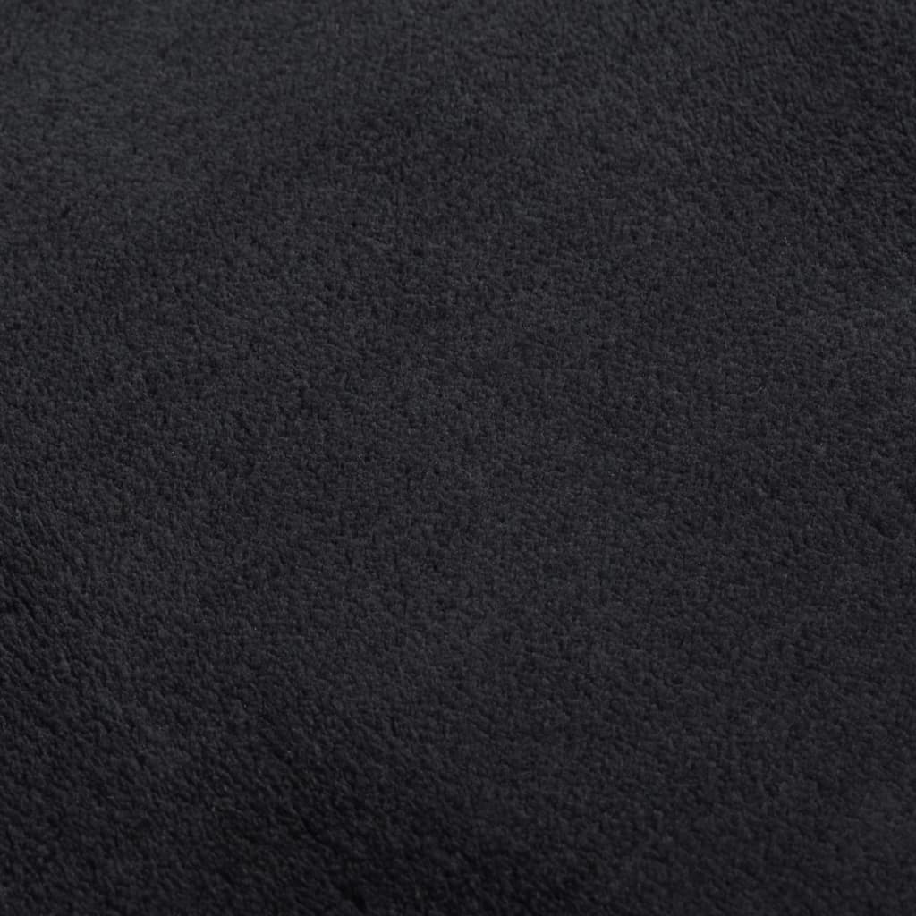 Teppich Waschbar Flauschig Kurzflor 120x170 Rutschfest Schwarz