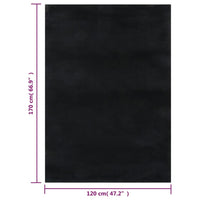 Thumbnail for Teppich Waschbar Flauschig Kurzflor 120x170 Rutschfest Schwarz