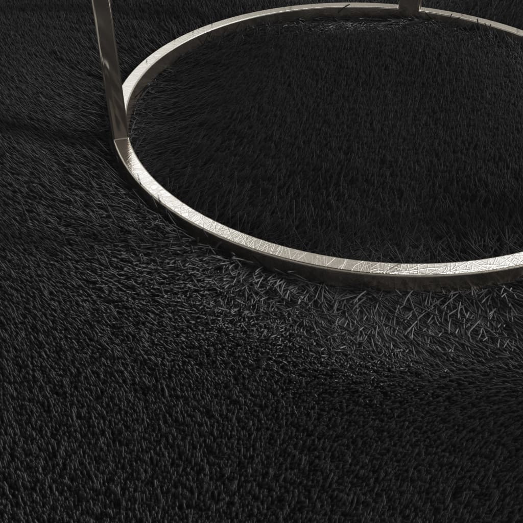 Teppich Shaggy Waschbar Weich 160x230 cm Rutschfest Schwarz