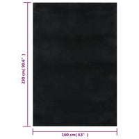 Thumbnail for Teppich Shaggy Waschbar Weich 160x230 cm Rutschfest Schwarz