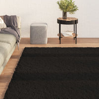 Thumbnail for Teppich Shaggy Waschbar Weich 160x230 cm Rutschfest Schwarz