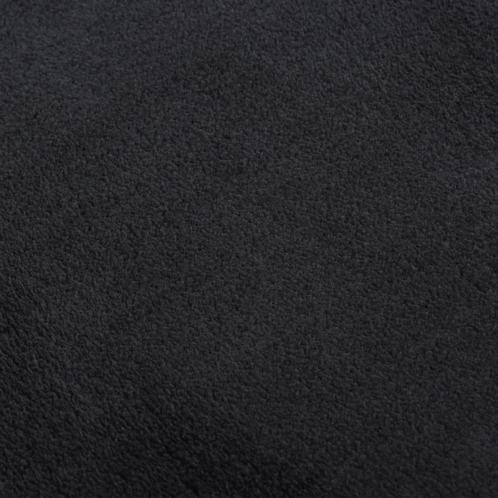 Teppich Waschbar Flauschig Kurzflor 200x290 Rutschfest Schwarz
