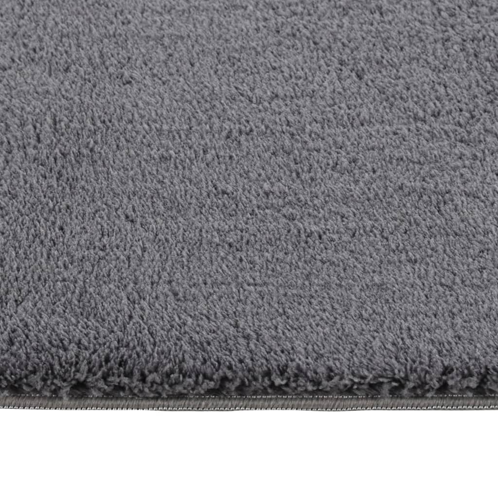 Teppich Shaggy Waschbar Weich 160x230 cm Rutschfest Anthrazit