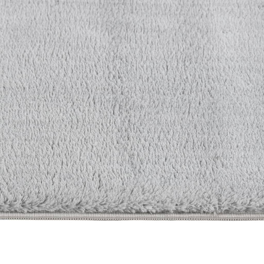 Teppich Waschbar Flauschig Kurzflor 200x290 Rutschfest Grau