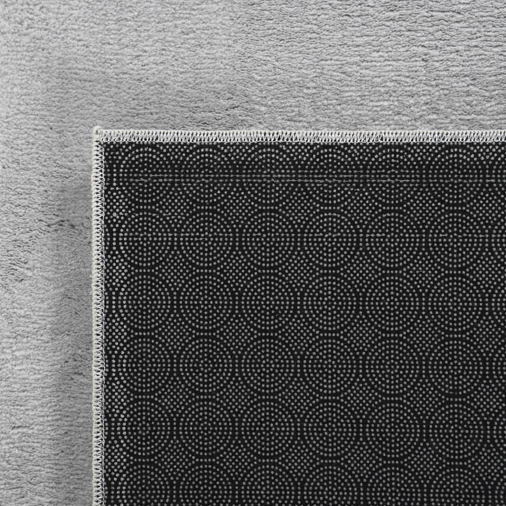 Teppich Waschbar Flauschig Kurzflor 200x290 Rutschfest Grau