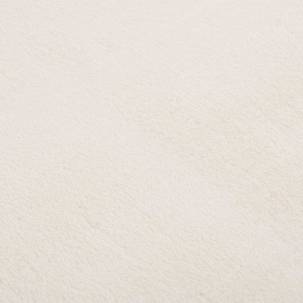 Teppich Waschbar Flauschig Kurzflor 120x170 Rutschfest Creme