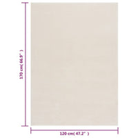 Thumbnail for Teppich Waschbar Flauschig Kurzflor 120x170 Rutschfest Creme
