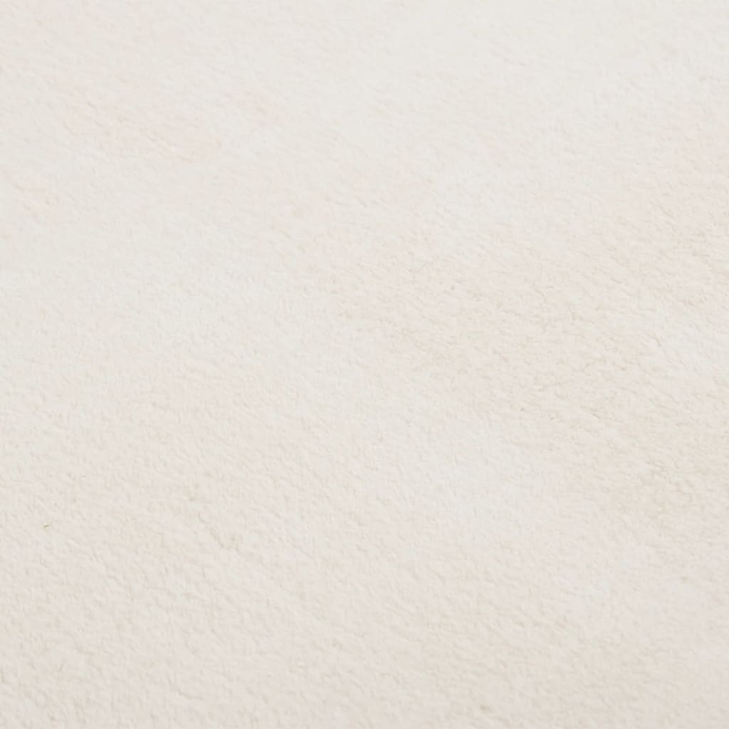 Teppich Waschbar Flauschig Kurzflor 160x230 Rutschfest Creme