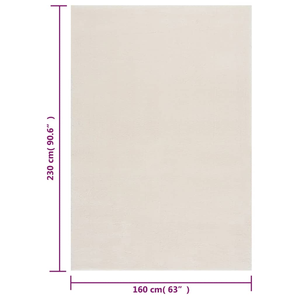 Teppich Waschbar Flauschig Kurzflor 160x230 Rutschfest Creme