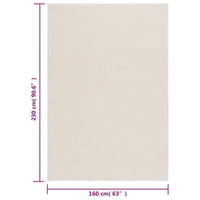 Thumbnail for Teppich Waschbar Flauschig Kurzflor 160x230 Rutschfest Creme