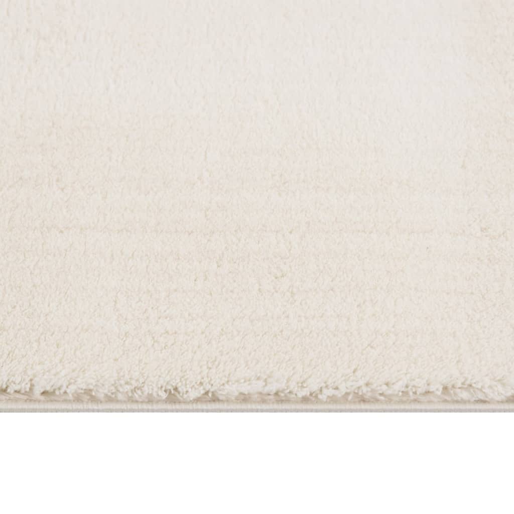 Teppich Waschbar Flauschig Kurzflor 200x290 Rutschfest Creme