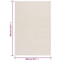 Thumbnail for Teppich Waschbar Flauschig Kurzflor 200x290 Rutschfest Creme