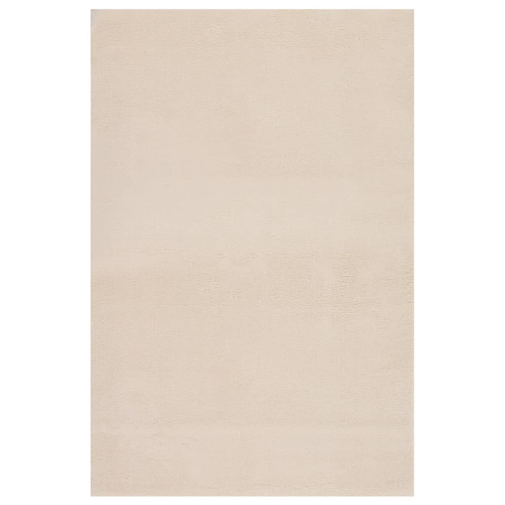 Teppich Waschbar Flauschig Kurzflor 200x290 Rutschfest Beige