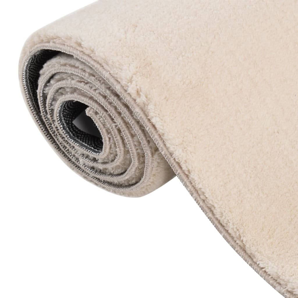 Teppich Waschbar Flauschig Kurzflor 200x290 Rutschfest Beige