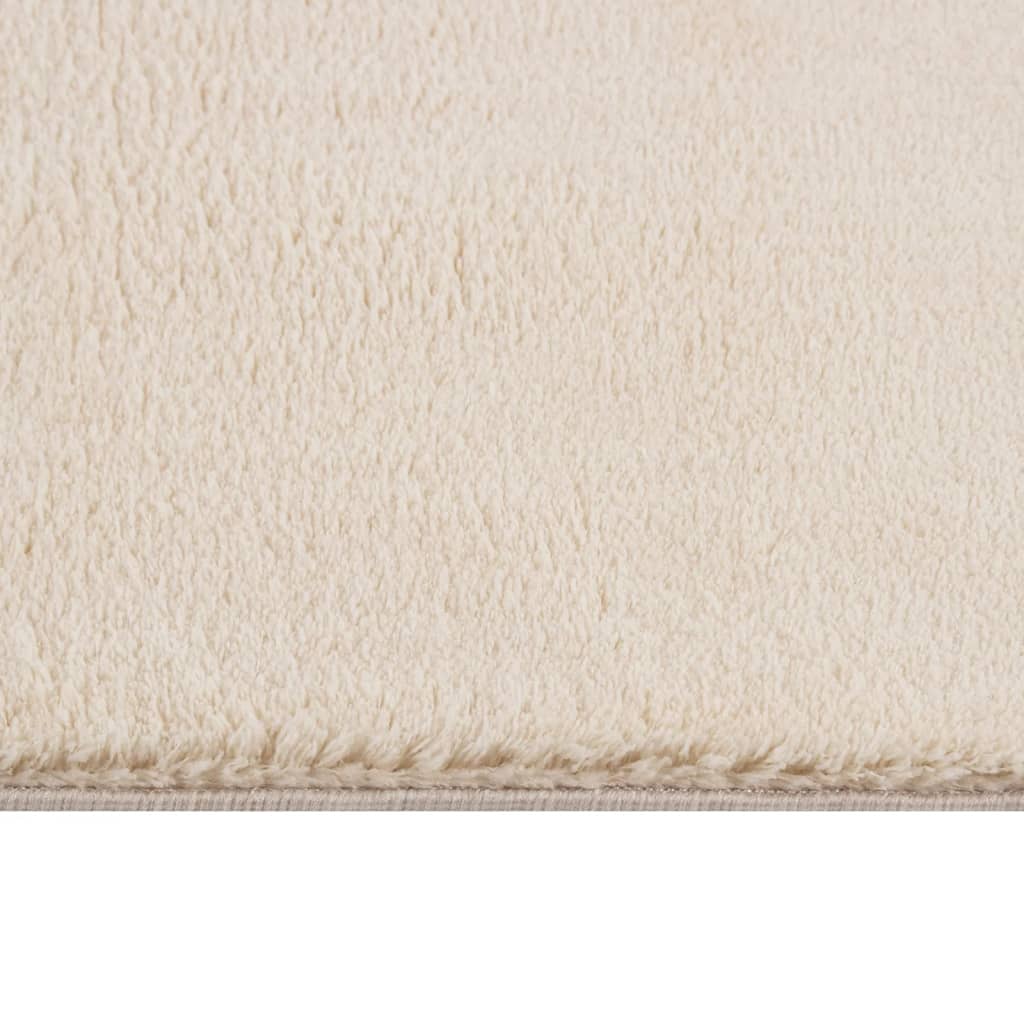 Teppich Waschbar Flauschig Kurzflor 200x290 Rutschfest Beige