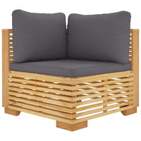 Thumbnail for Garten-Ecksofa mit Dunkelgrauen Kissen Massivholz Teak