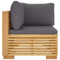 Thumbnail for Garten-Ecksofa mit Dunkelgrauen Kissen Massivholz Teak