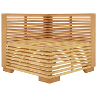 Thumbnail for Garten-Ecksofa mit Dunkelgrauen Kissen Massivholz Teak