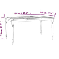 Thumbnail for Batavia-Tisch 150x90x75 cm Massivholz Teak