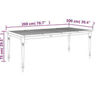Thumbnail for Batavia-Tisch 200x100x75 cm Massivholz Teak
