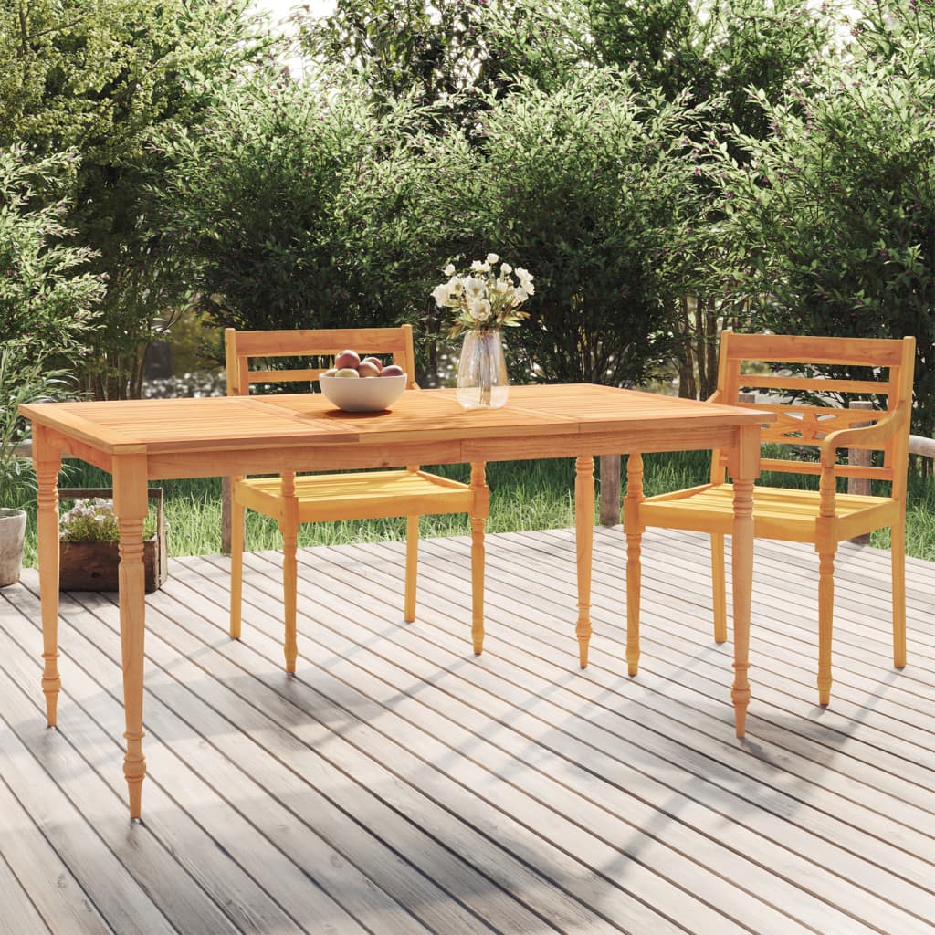 Batavia-Tisch 200x100x75 cm Massivholz Teak
