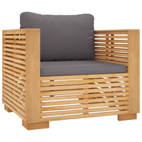 Thumbnail for Gartensessel mit Dunkelgrauen Kissen Massivholz Teak
