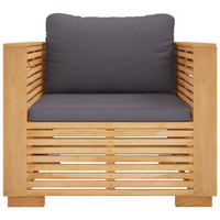 Thumbnail for Gartensessel mit Dunkelgrauen Kissen Massivholz Teak