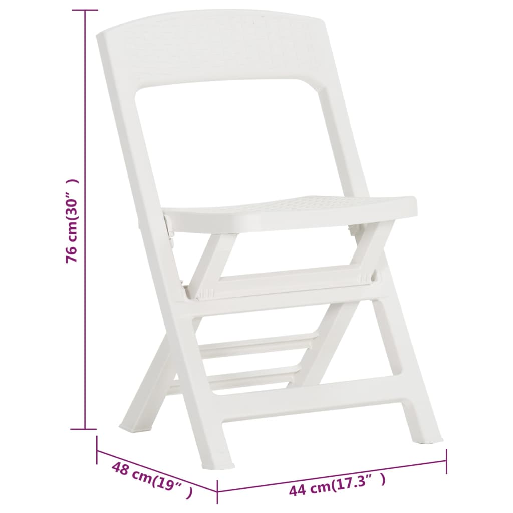 Klappbare Gartenstühle 4 Stk. PP Weiß