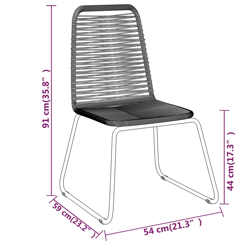 3-tlg. Garten-Essgruppe Schwarz