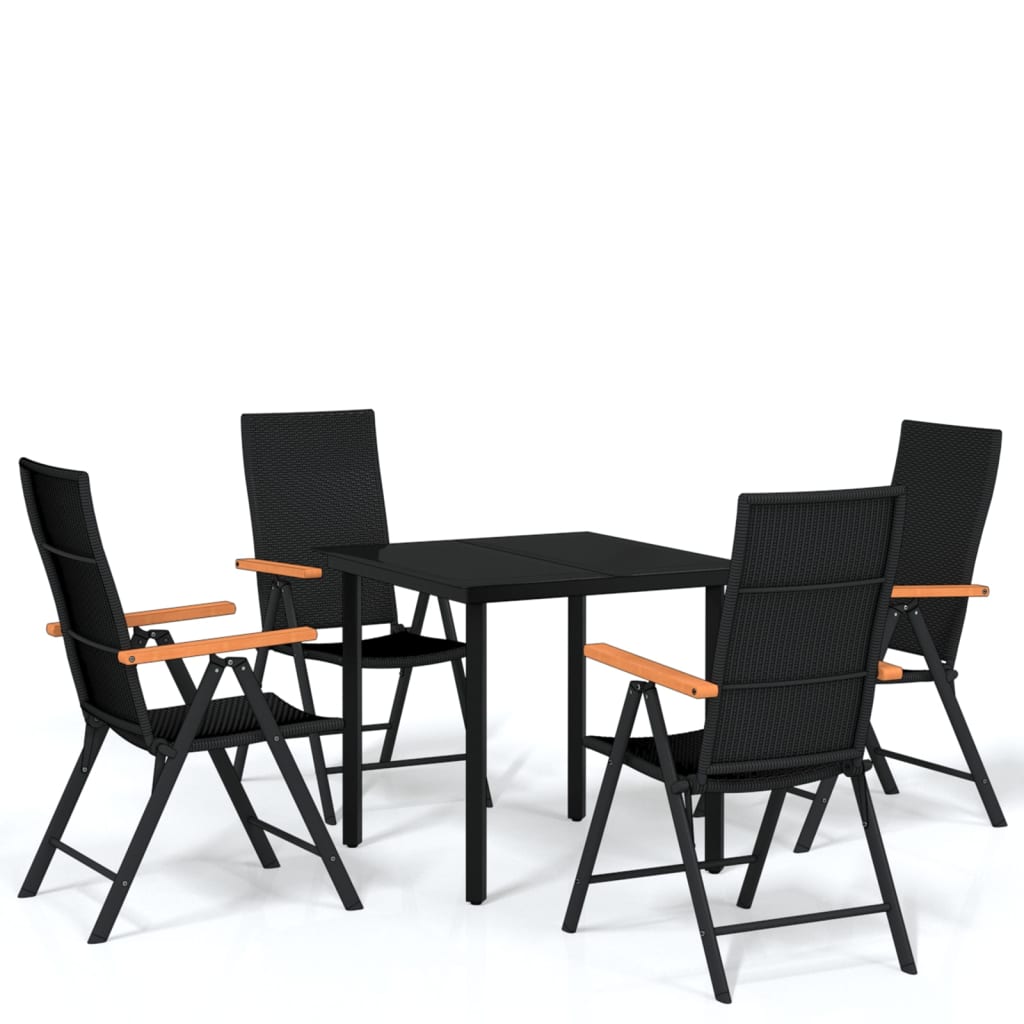 5-tlg. Garten-Essgruppe Schwarz