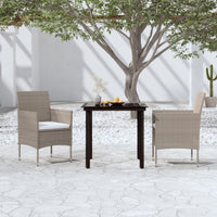 Thumbnail for 3-tlg. Garten-Essgruppe mit Kissen Beige und Schwarz